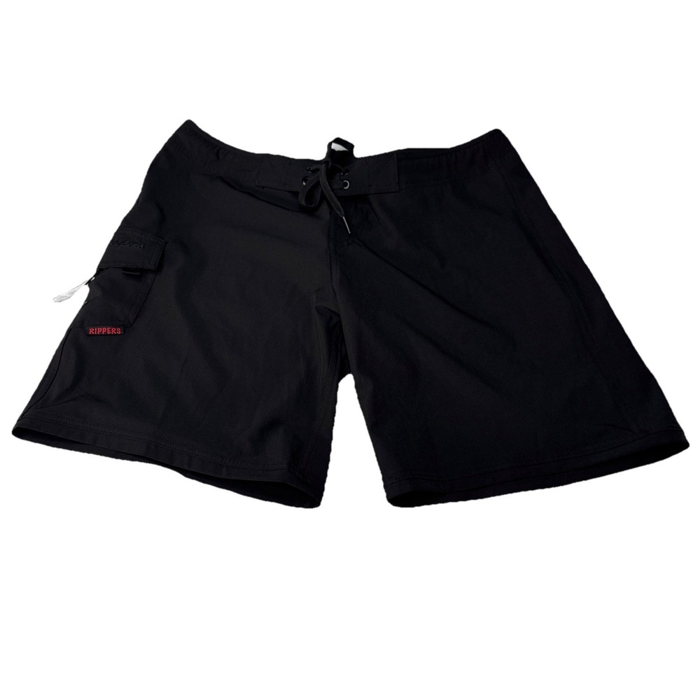 Maui Rippers Women's Size 10 Board Shorts Black Pocket Swim Trunks Surf Beach